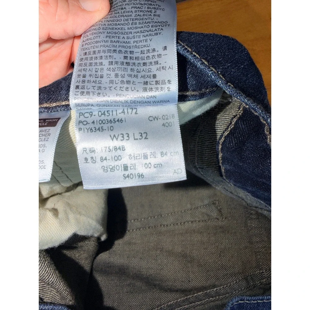 Levis 511 Slim Fit Jeans Mens 33x32 Dark Wash Blue Denim 04511-4172. 338